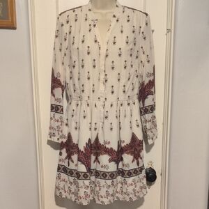 Topshop White and Red Long Sleeve